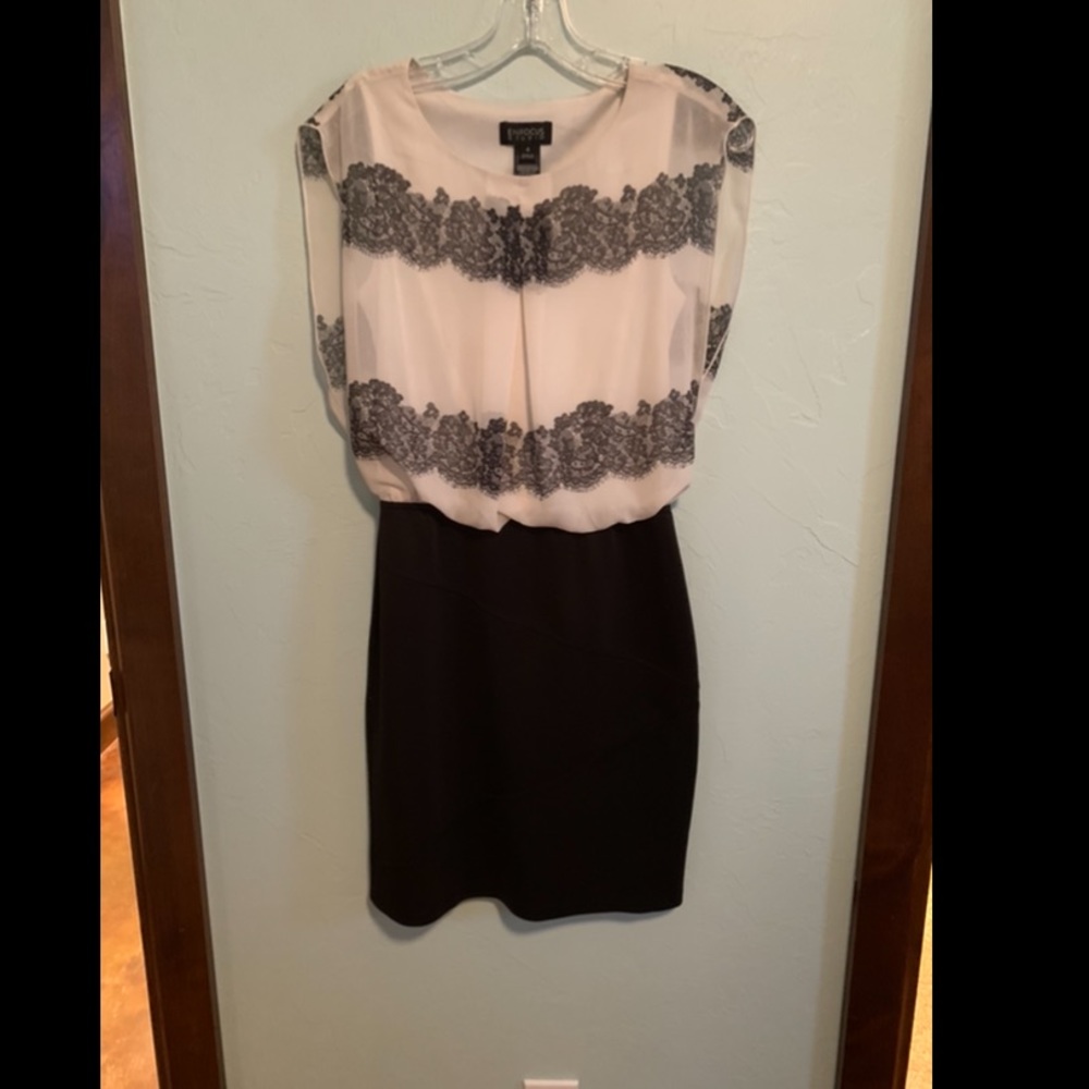 Enfocus Studio Black and White Pencil Skirt Dress Size 4